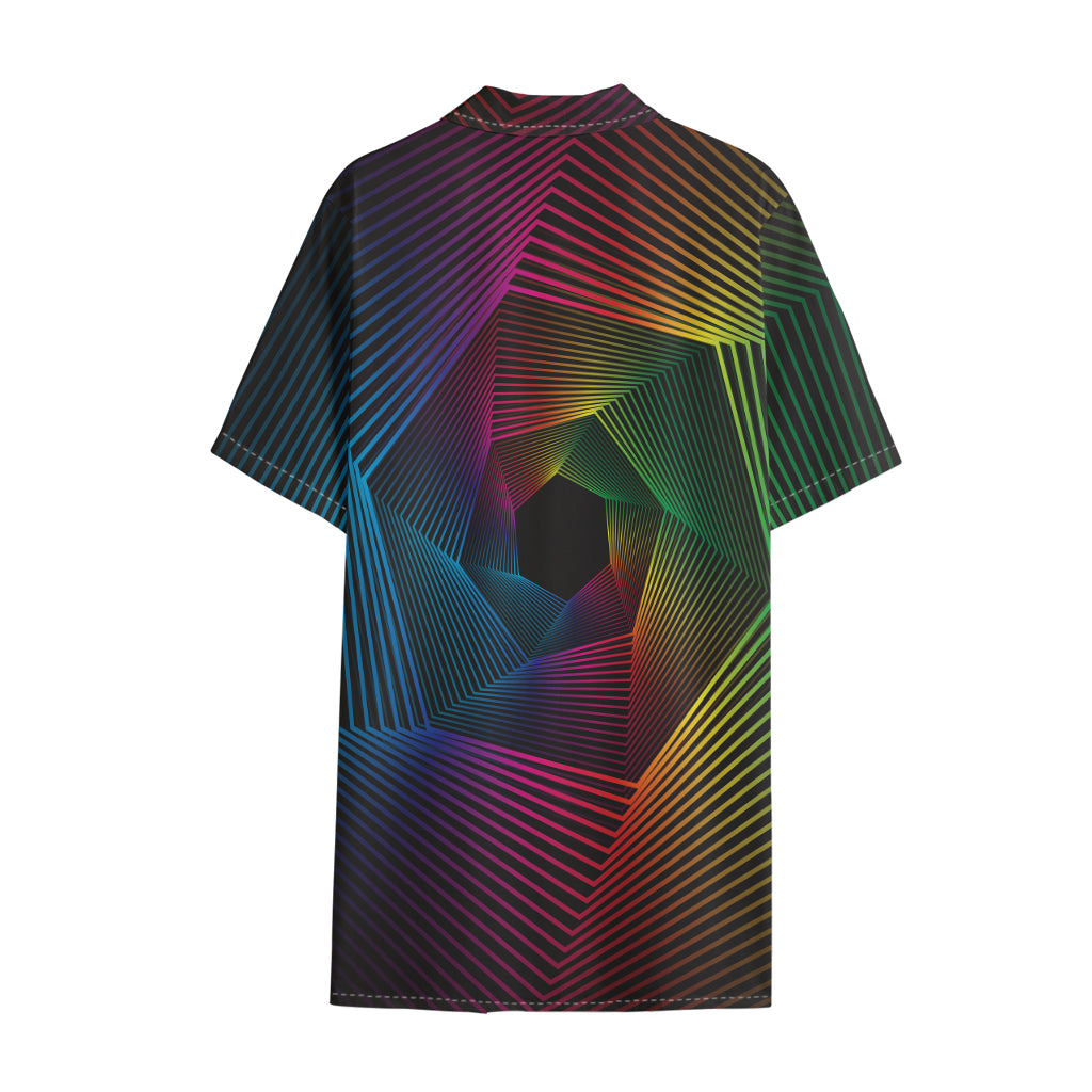 Colorful EDM Geometric Print Cotton Hawaiian Shirt