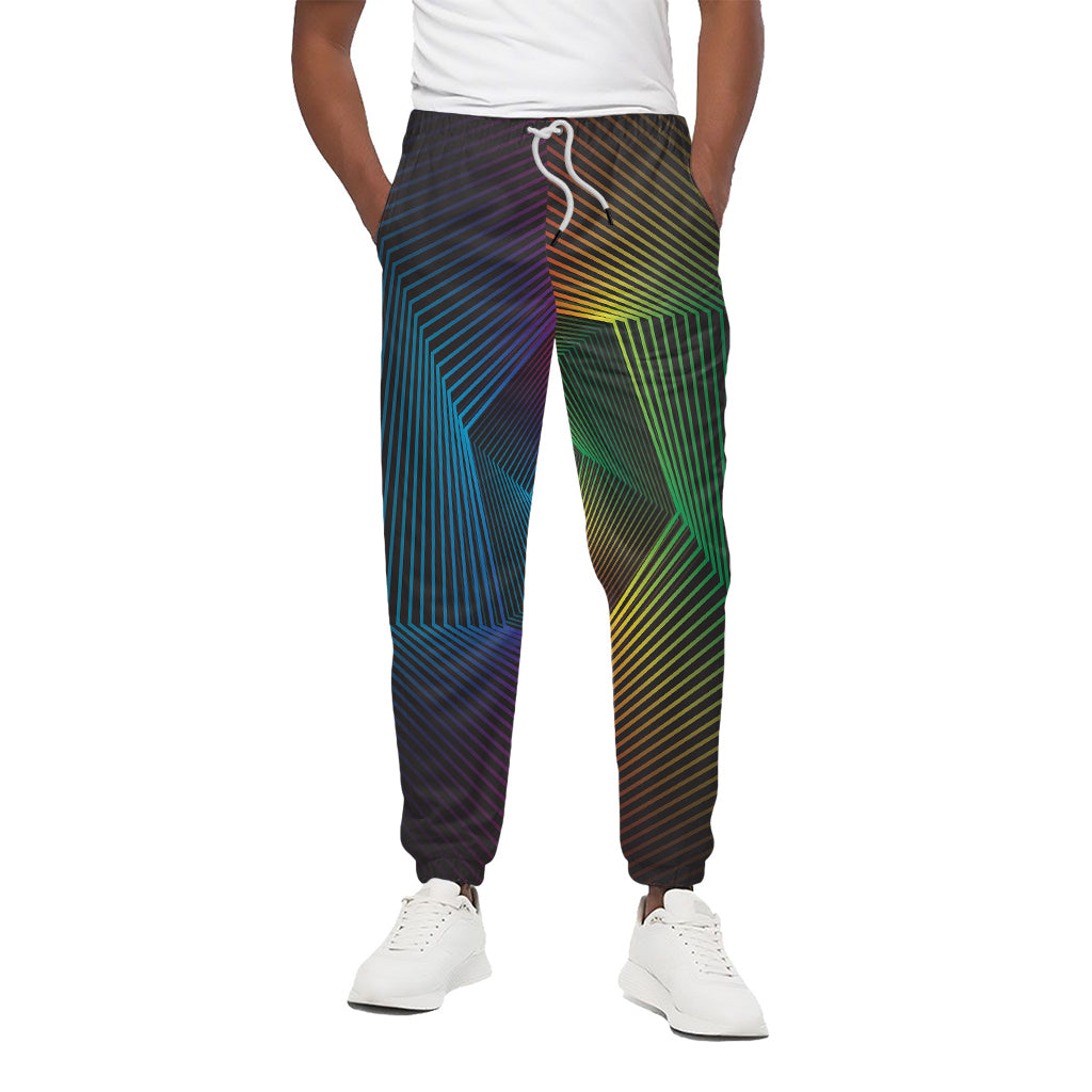 Colorful EDM Geometric Print Cotton Pants