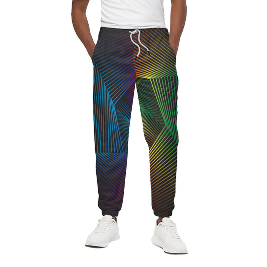 Colorful EDM Geometric Print Cotton Pants