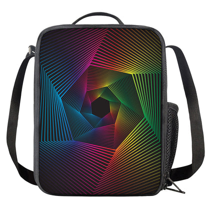 Colorful EDM Geometric Print Crossbody Lunch Bag