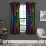 Colorful EDM Geometric Print Curtain