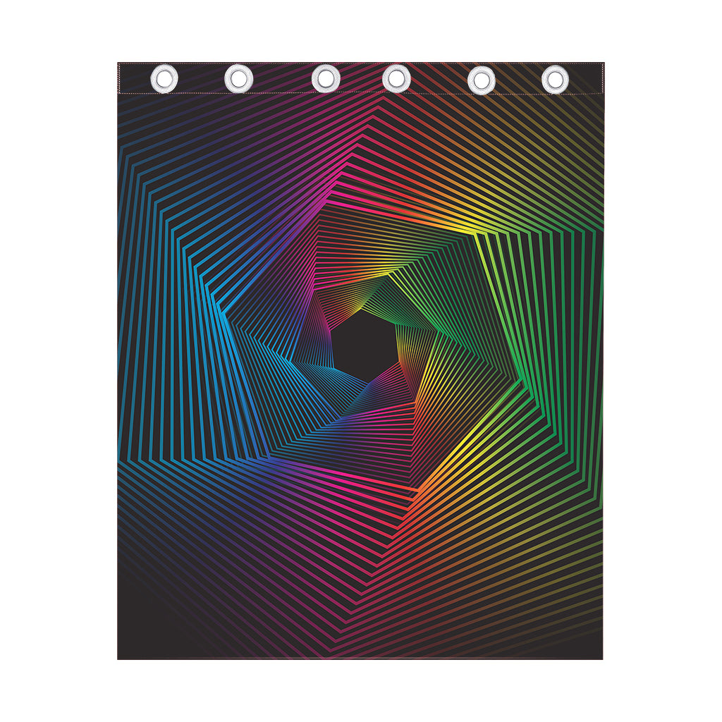Colorful EDM Geometric Print Curtain