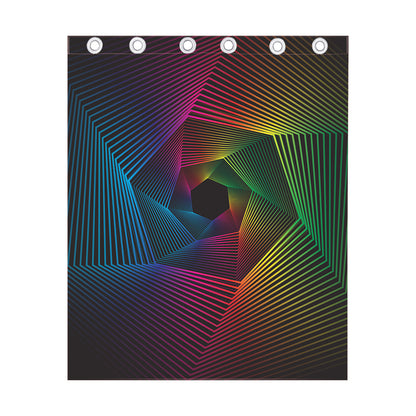 Colorful EDM Geometric Print Curtain