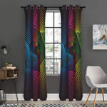 Colorful EDM Geometric Print Curtain