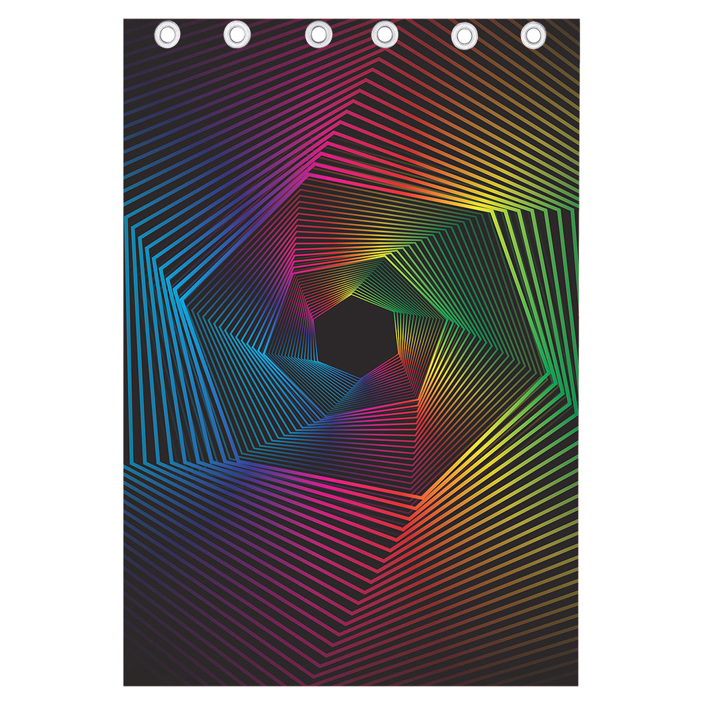 Colorful EDM Geometric Print Curtain