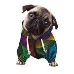 Colorful EDM Geometric Print Dog Zip Up Hoodie