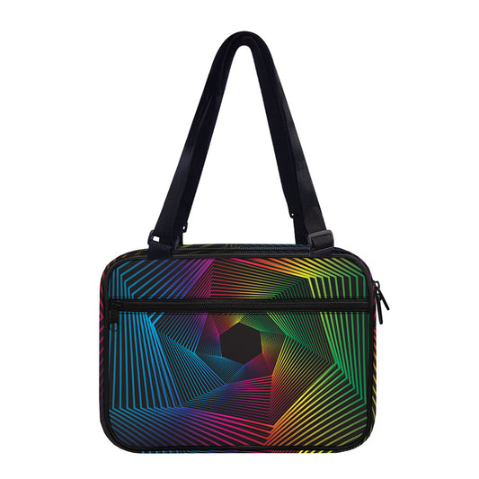 Colorful EDM Geometric Print Double Strap Bible Bag