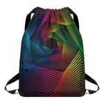 Colorful EDM Geometric Print Drawstring Backpack