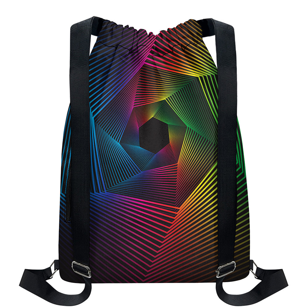 Colorful EDM Geometric Print Drawstring Backpack