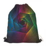 Colorful EDM Geometric Print Drawstring Bag