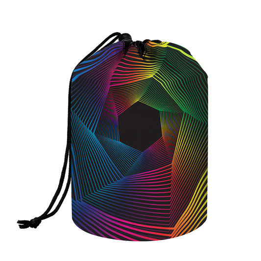 Colorful EDM Geometric Print Drawstring Makeup Bag