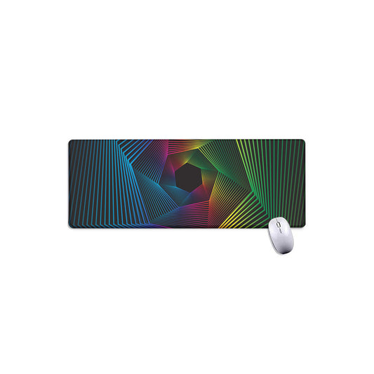 Colorful EDM Geometric Print Extended Mouse Pad