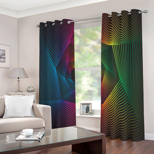 Colorful EDM Geometric Print Extra Wide Grommet Curtains