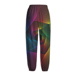 Colorful EDM Geometric Print Fleece Lined Knit Pants