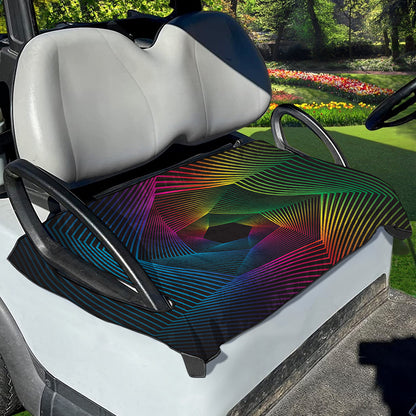 Colorful EDM Geometric Print Golf Cart Seat Cover