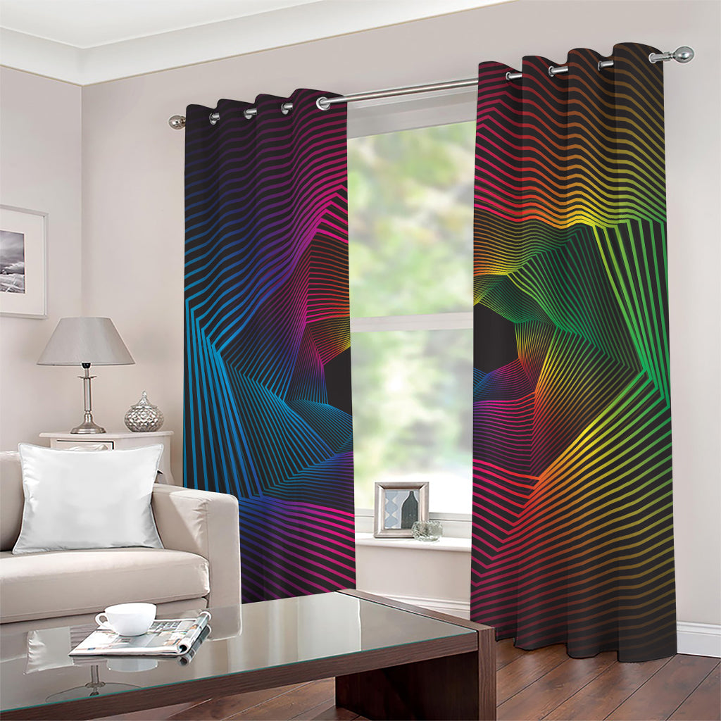 Colorful EDM Geometric Print Grommet Curtains