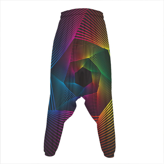 Colorful EDM Geometric Print Hammer Pants