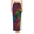 Colorful EDM Geometric Print High Slit Maxi Skirt