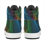 Colorful EDM Geometric Print High Top Leather Sneakers