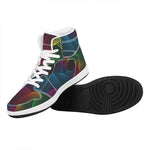 Colorful EDM Geometric Print High Top Leather Sneakers