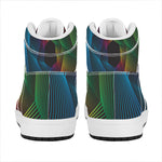 Colorful EDM Geometric Print High Top Leather Sneakers