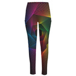 Colorful EDM Geometric Print High-Waisted Pocket Leggings