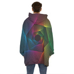 Colorful EDM Geometric Print Hoodie Blanket