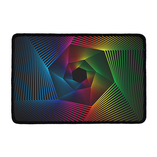 Colorful EDM Geometric Print Kitchen Mat