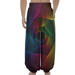 Colorful EDM Geometric Print Lantern Pants