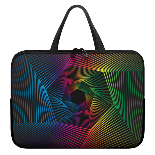 Colorful EDM Geometric Print Laptop Sleeve With Handle