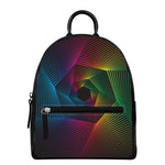 Colorful EDM Geometric Print Leather Backpack