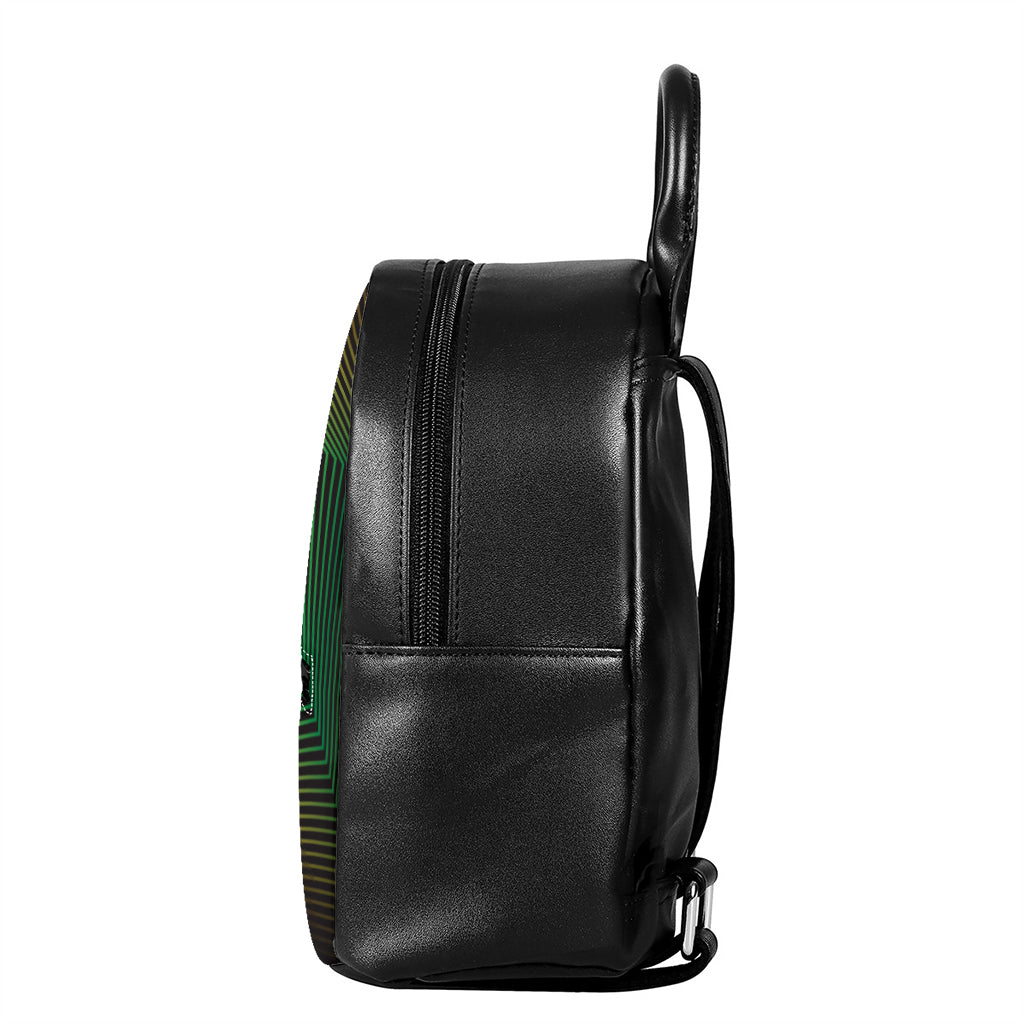 Colorful EDM Geometric Print Leather Backpack