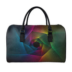 Colorful EDM Geometric Print Leather Duffle Bag