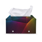 Colorful EDM Geometric Print Leather Tissue Box Cover