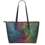 Colorful EDM Geometric Print Leather Tote Bag