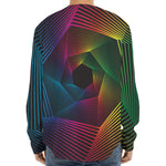 Colorful EDM Geometric Print Long Sleeve Baseball Jersey