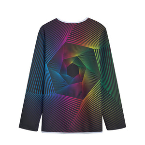 Colorful EDM Geometric Print Long Sleeve Short Coat