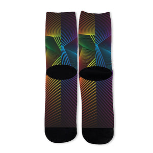 Colorful EDM Geometric Print Long Socks