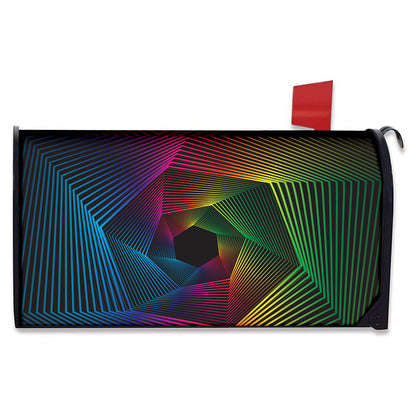 Colorful EDM Geometric Print Mailbox Cover
