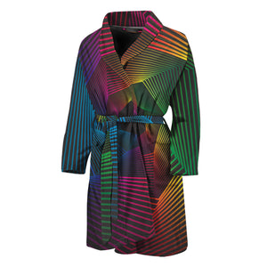 Colorful EDM Geometric Print Men's Bathrobe