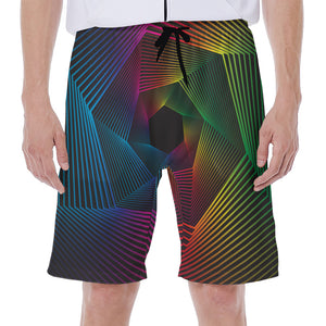 Colorful EDM Geometric Print Men's Beach Shorts