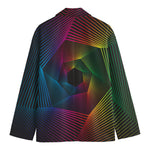 Colorful EDM Geometric Print Men's Blazer