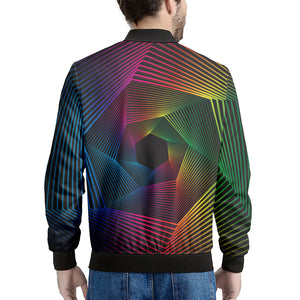 Colorful EDM Geometric Print Men's Bomber Jacket