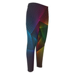 Colorful EDM Geometric Print Men's Compression Pants