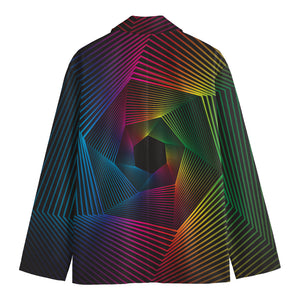 Colorful EDM Geometric Print Men's Cotton Blazer