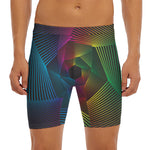 Colorful EDM Geometric Print Men's Long Boxer Briefs