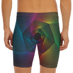 Colorful EDM Geometric Print Men's Long Boxer Briefs