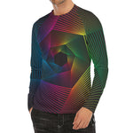 Colorful EDM Geometric Print Men's Long Sleeve Rash Guard