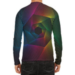 Colorful EDM Geometric Print Men's Long Sleeve Rash Guard