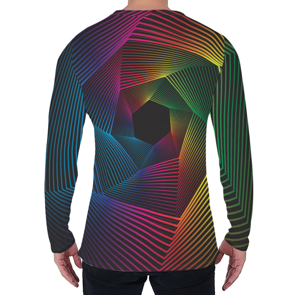 Colorful EDM Geometric Print Men's Long Sleeve T-Shirt